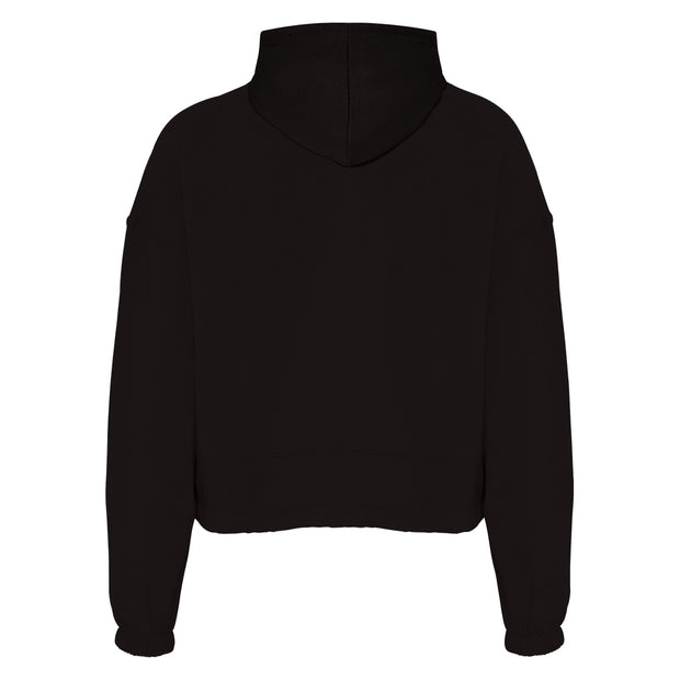 Carl Cox Logo Women's Oversize Cropped Hooded Sweatshirt-Carl Cox Online Store