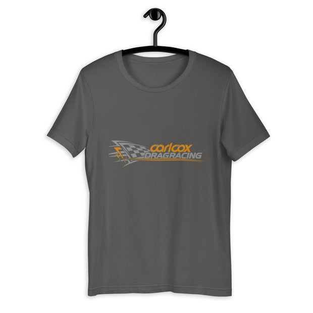 Carl Cox Dragracing Orange And Grey Logo Adult’s T-Shirt-Carl Cox Online Store