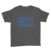 Chocolate Sweets And Technobeats Blue Text Kid's T-Shirt-Carl Cox Online Store