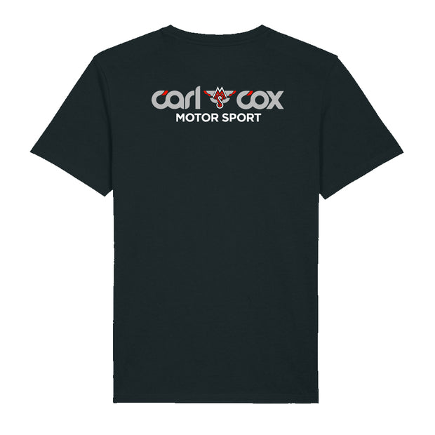 CC Motorsport Red White Logo Front And Back Print Men's Organic T-Shirt-Carl Cox Online Store