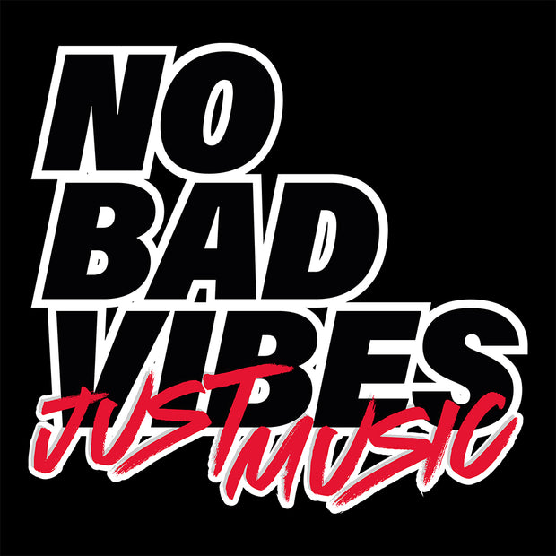 No Bad Vibes Black Text Front And Back Print Men's Organic T-Shirt-Carl Cox Online Store