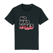 No Bad Vibes Black Text Front And Back Print Men's Organic T-Shirt-Carl Cox Online Store