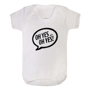 Oh Yes Oh Yes Black Text Short Sleeve Babygrow-Carl Cox Online Store