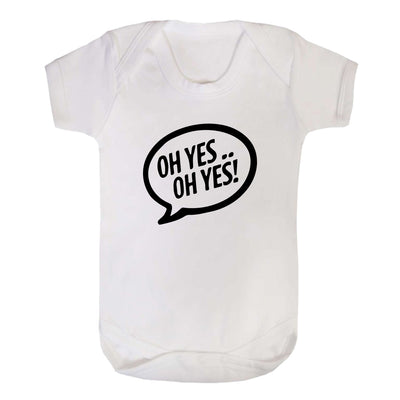 Oh Yes Oh Yes Black Text Short Sleeve Babygrow-Carl Cox Online Store