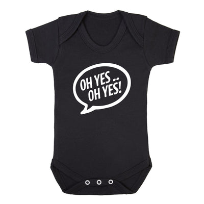 Oh Yes Oh Yes White Text Short Sleeve Babygrow-Carl Cox Online Store