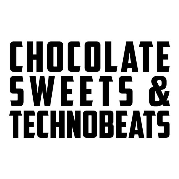 Chocolate Sweets And Technobeats Black Text Short Sleeve Babygrow-Carl Cox Online Store